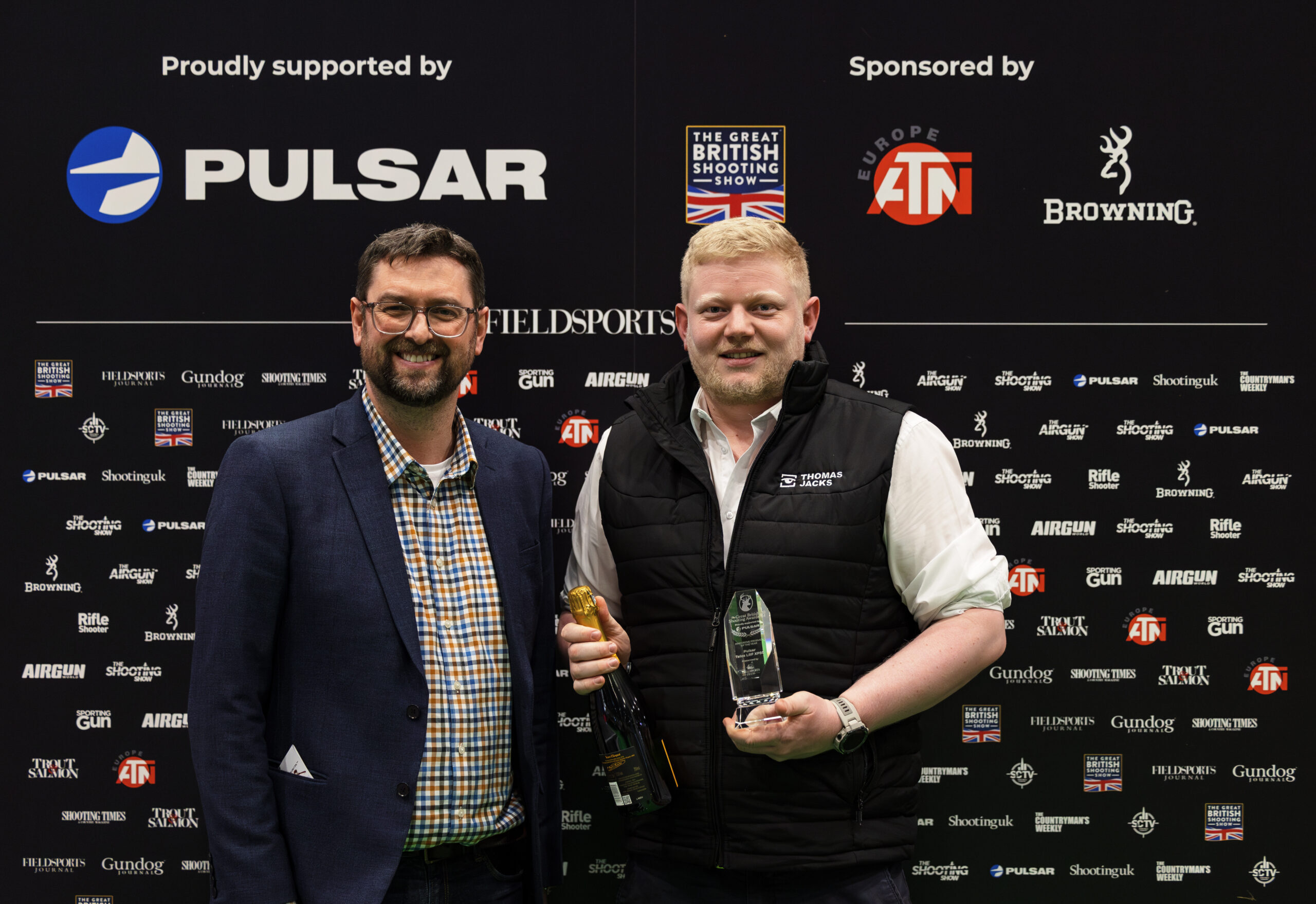 Image of Thomas Jacks receiving their award at The Great British Shooting Awards